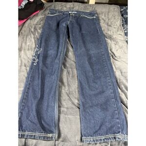 VTG Artful Dodger Embroidered Pockets Baggy Denim Jeans Mens Size 38x30 Y2K